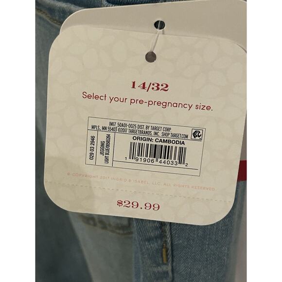 NWT Isabel Maternity Crossover Panel Denim Jeans Women's size 14/32 - Picture 5 of 6